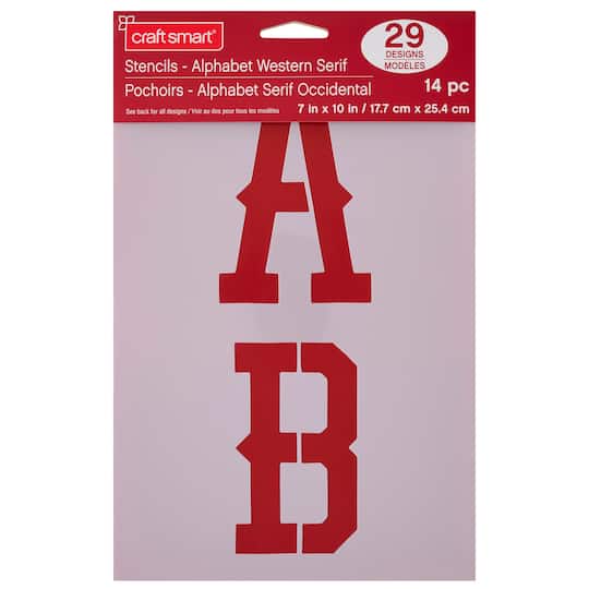 4" Western Alphabet Serif Stencils by Craft Smart®